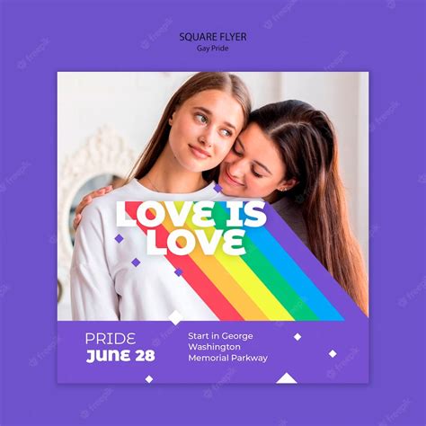 Free Psd Gay Prinde Concept Square Flyer Template