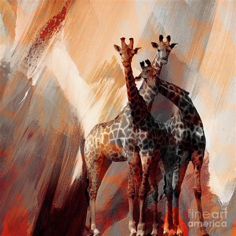 Giraffe Abstract Art Painting By Gull G Pixels