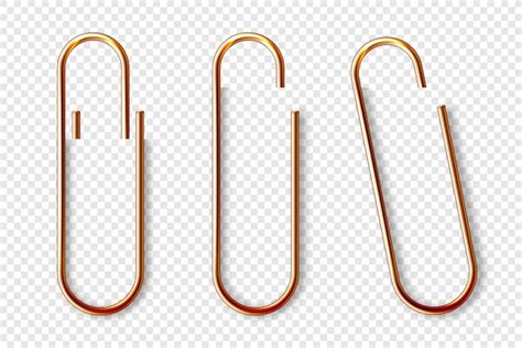 Premium Vector Realistic Copper Paperclip Attached To Paper Isolated