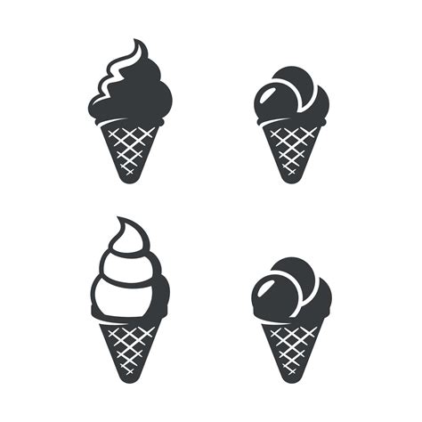 Ice Cream Icons Set Black On A White Background 17724721 Vector Art At