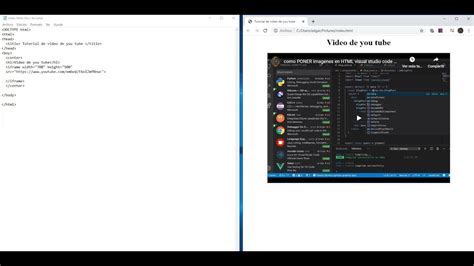 COMO INSERTAR Un VIDEO De YOUTUBE En HTML BLOC DE NOTAS YouTube