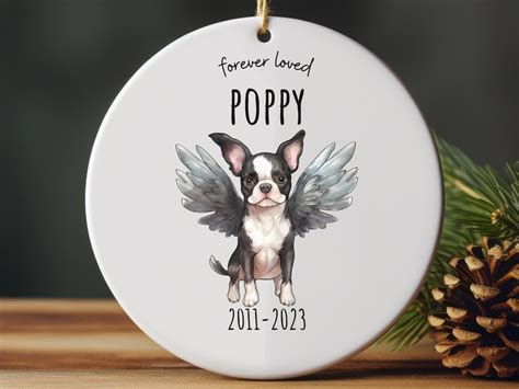 Personalized Boston Terrier Memorial Ornament Custom Dog Etsy