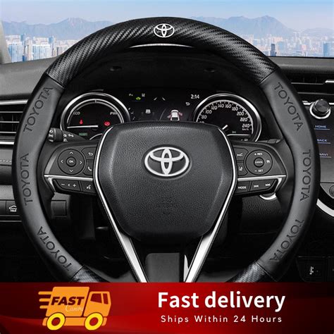 Toyota Car Carbon Fiber Leather Steering Wheel Cover Suitable For Cm