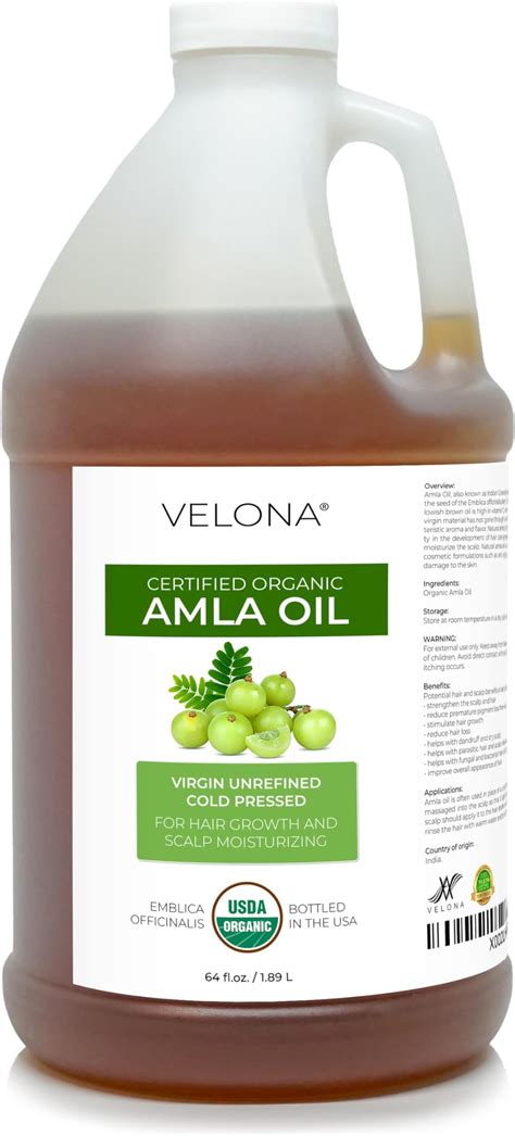 Amazon Velona Amla Oil USDA Certified Organic 64 Oz 100 Pure