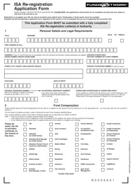 Fillable Online Isa Re Registration Application Form Investment Sense