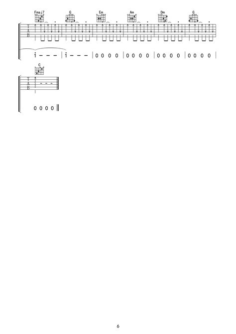 《女孩吉他谱》 韦礼安 C调 吉他图片谱6张 吉他谱大全
