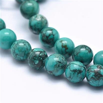 China Factory Natural Howlite Beads Strands Dyed Heated Round