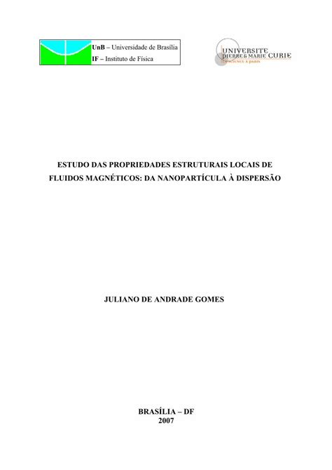 Pdf Estudo Das Propriedades Estruturais Locais De Fluidos Magn Ticos