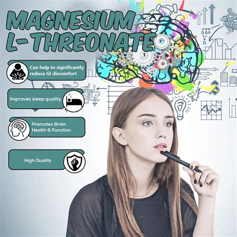 Vinco Magnesium L Threonate Supplement Capsules Mg