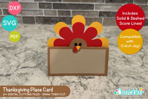 Thanksgiving Place Card SVG File For Cricut Joy Machine