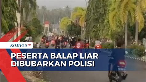 Pelaku Balap Liar Di Lampung Kocar Kacir Dibubarkan Polisi 45 Sepeda