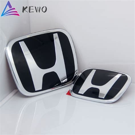 2pcs Honda Car Emblem Logo Black Chrome City Hrv Jazz CRV Civic Brv