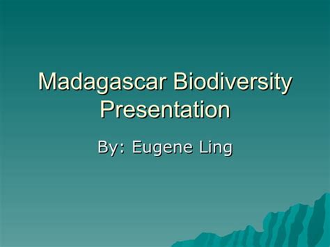 Madagascar Biodiversity Ppt Free Download