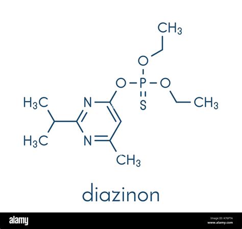 El diazinón dimpylate molécula insecticida organofosforado Fórmula