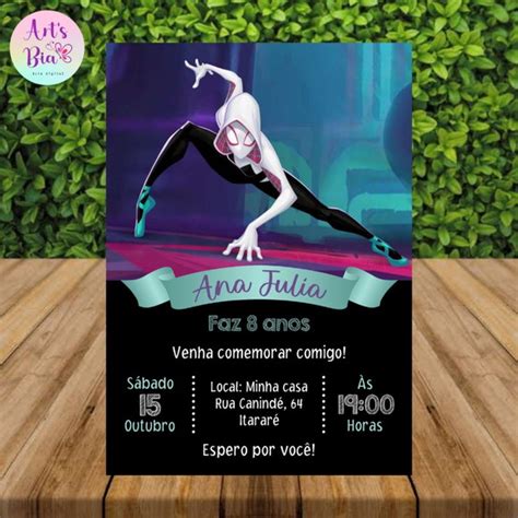 Convite Digital Spider Gwen Mulher Aranha No Elo7 ArtsBia 1A71B34