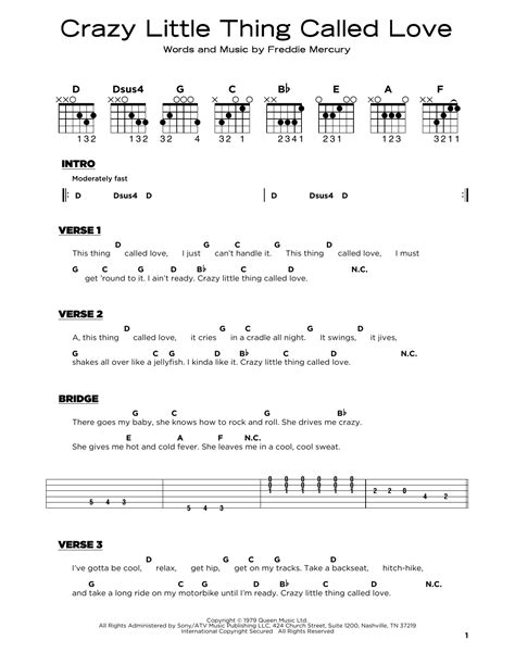 Crazy Little Thing Called Love By Queen Really Easy Guitar Guitar