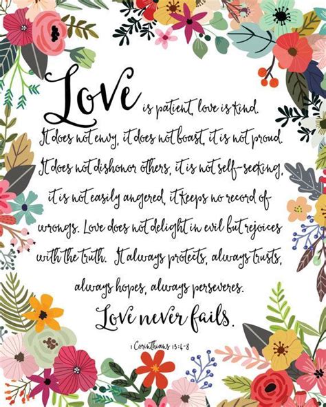 Love Is Patient Love Is Kind Print Love Never Fails Sign 1 Etsy