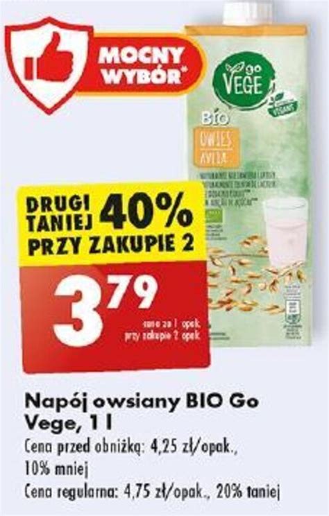 Promocja Napój owsiany BIO Go Vege 1l w Biedronka