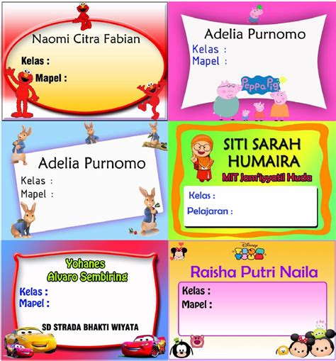 Istimewa Stiker Nama Sampul Buku