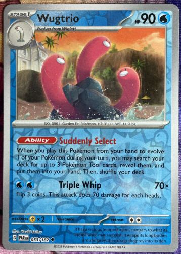 Pokemon TCG Wugtrio Reverse Holo 053 182 Paradox Rift EBay