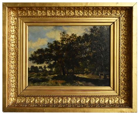 Oil On Panel Foret Of Fontainbleau Ernest Guillemer