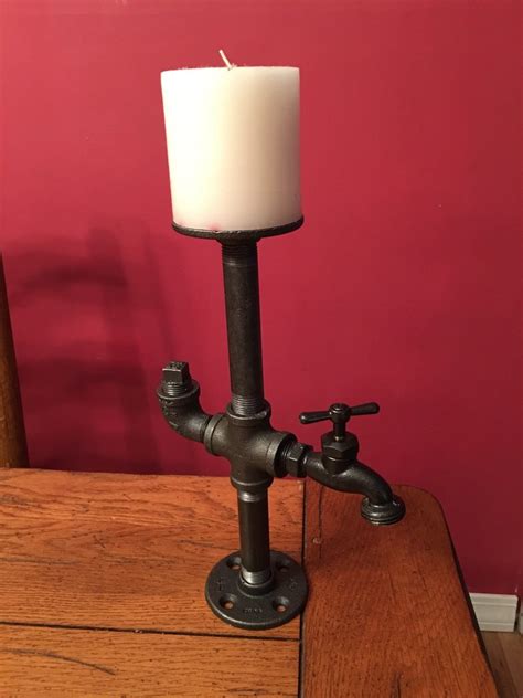 Candle Holders Candelabra Made From Industrial Pipe Etsy