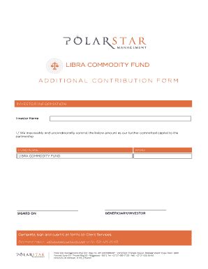 Fillable Online Additional Contribution Form Polar Star Fax Email