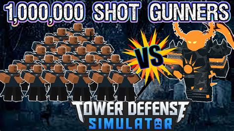 1 000 000 Shot Gunners V Molten Boss Tower Defense Simulator Roblox Youtube