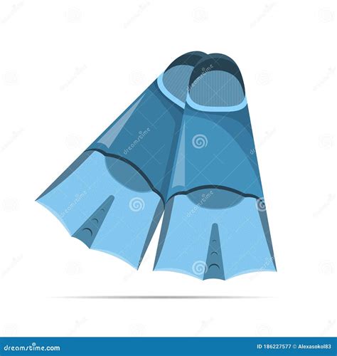 Blue Flippers for Diving - Vector Illustration. Stock Vector ...