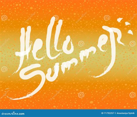 Brush Lettering Compositionphrase Hello Summer Stock Vector