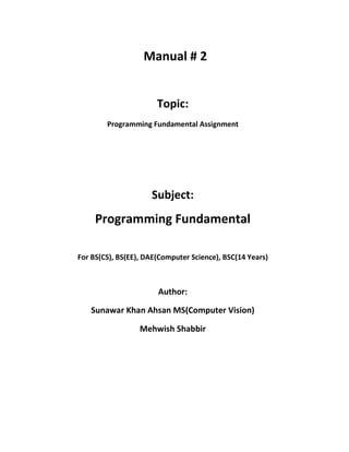 Programming Fundamental Handouts PDF