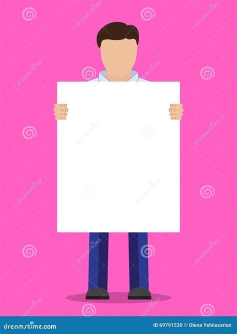 Man With Placard Stock Vector Illustration Of Message 69791530