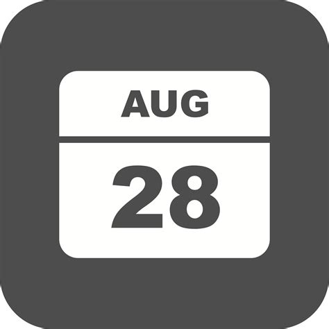 August 28th Date on a Single Day Calendar 504422 Vector Art at Vecteezy