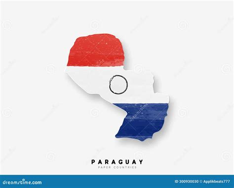 Paraguay Detailed Map with Flag of Country. Painted in Watercolor Paint ...