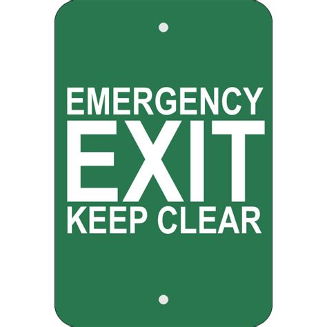 Vertical Keep Clear Emergency Exit Sign Custom Signs