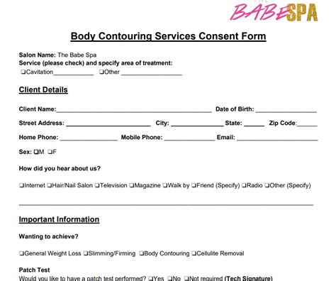 Body Contouring Consent Form 2022 2022 Consent