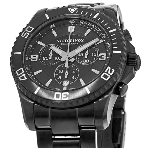 Victorinox Swiss Army Maverick Chronograph Black Edition Quartz Steel Mens Watch 241797