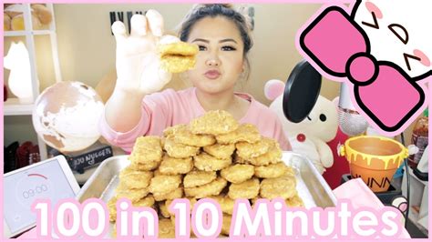 100 CHICKEN NUGGETS In 10 MINUTES CHALLENGE YouTube