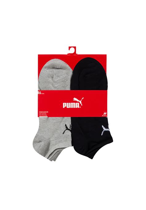 Puma Unisex Sneaker Socken knöchelhoch für Damen Herren 6er Pack