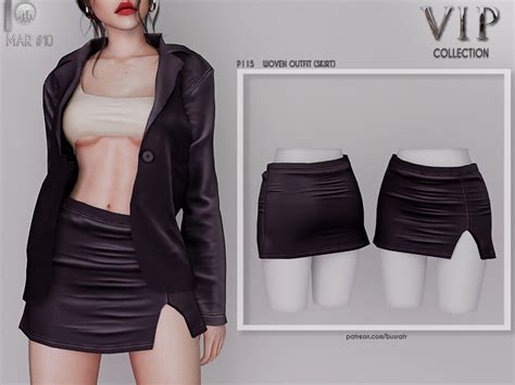 The Sims Resource [patreon] Early Access Woven Outfit Skirt P115