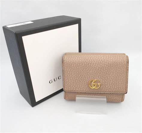 箱付 Gucci グッチ Ggマーモント 三つ折り財布 Wホック 524672203887 コンパクト ウォレット女性用財布｜売買された