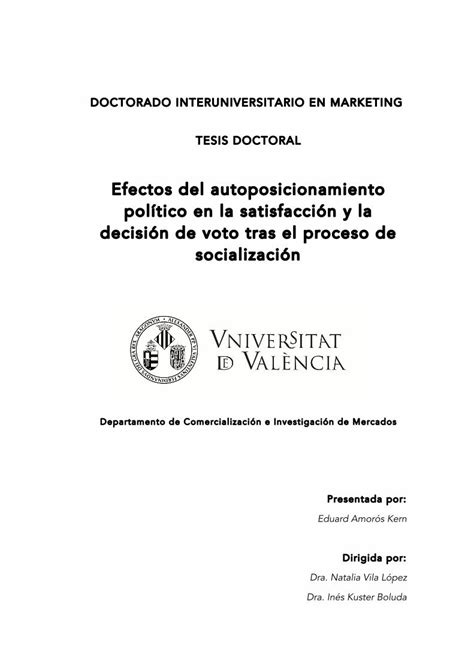 PDF Efectos del autoposicionamiento político en la satisfacción y la