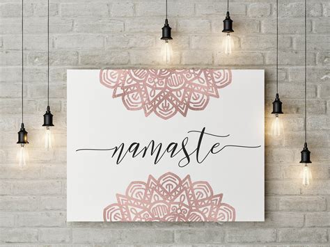 Namaste Wall Art Mandala Wall Art Yoga Printable Art Rose Etsy