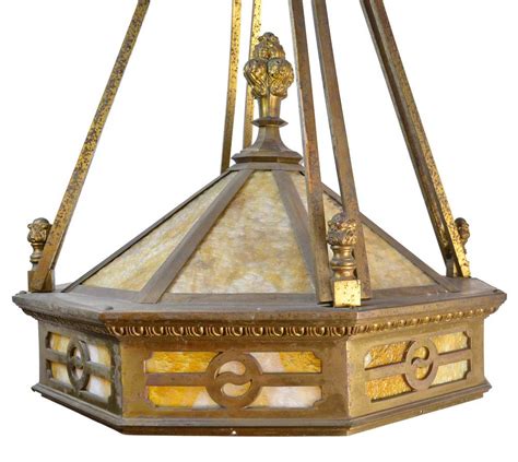 Slag Glass Mission Chandelier — Architectural Antiques