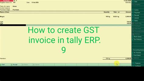 How To Create GST Invoice In Tally ERP 9 Tally Me GST Invoice Kaise