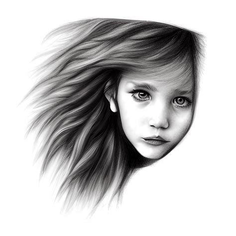 Fluffy Haired Girl Centered Graphic · Creative Fabrica