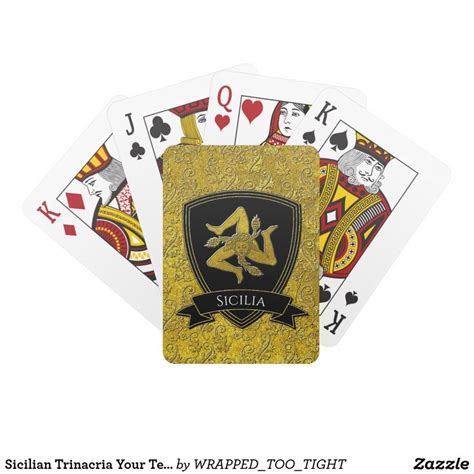 Sicilian Trinacria Your Text Playing Cards Zazzle Cards Playing