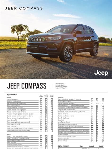 Jeep Compass Ficha Tecnica Naftera My22 Pdf