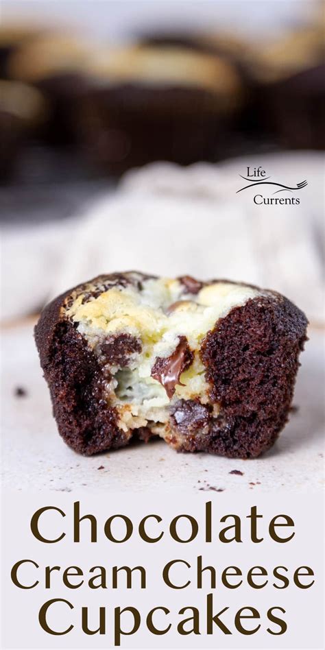 A Chocolate Cream Cheese Cupcakes On A White Plate In Front Of A Tray