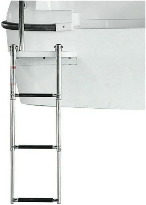 Xinkunmarine 3 Step Boat Ladder 304 Stainless Steel Folding Dive